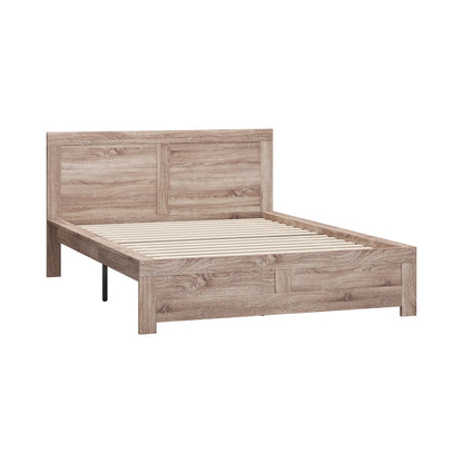 Oikiture Wooden Bed Frame Queen Size Contemporary Light Oak-Wooden Bed Frame-PEROZ Accessories