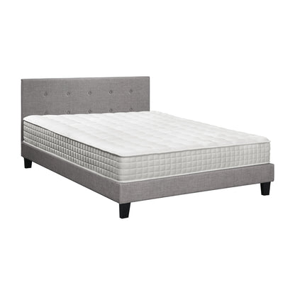 Oikiture Bed Frame Double Size Wooden Platform Beds with Mattress Grey-Bed Frame-PEROZ Accessories