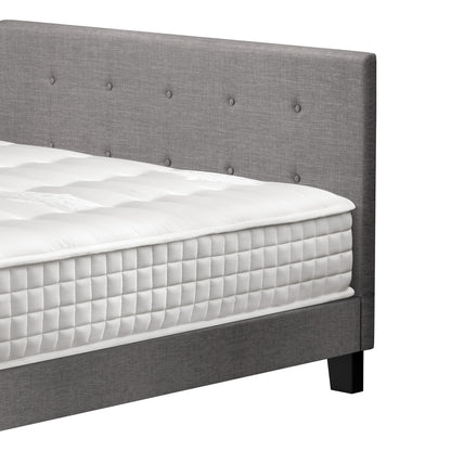Oikiture Bed Frame Double Size Wooden Platform Beds with Mattress Grey-Bed Frame-PEROZ Accessories