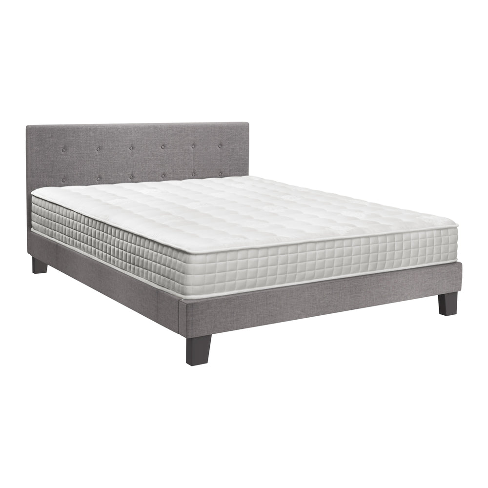 Oikiture Bed Frame King Size Wooden Platform Beds with Mattress Grey-Bed Frame-PEROZ Accessories