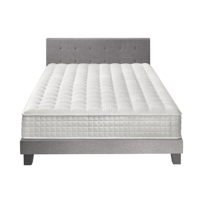 Oikiture Bed Frame King Size Wooden Platform Beds with Mattress Grey-Bed Frame-PEROZ Accessories