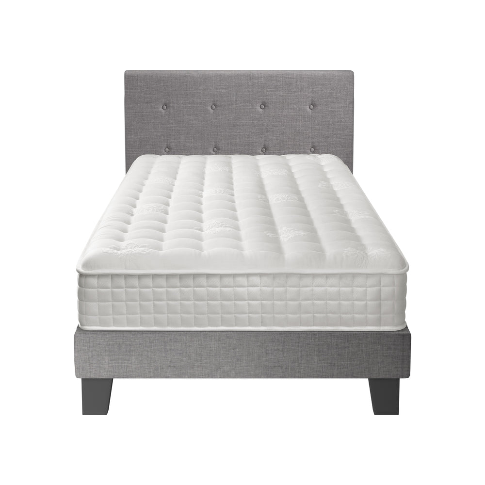 Oikiture Bed Frame King Single Size Wooden Beds with Mattress Grey-Bed Frame-PEROZ Accessories