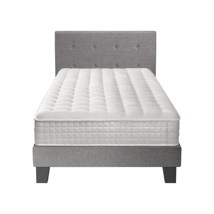 Oikiture Bed Frame King Single Size Wooden Beds with Mattress Grey-Bed Frame-PEROZ Accessories