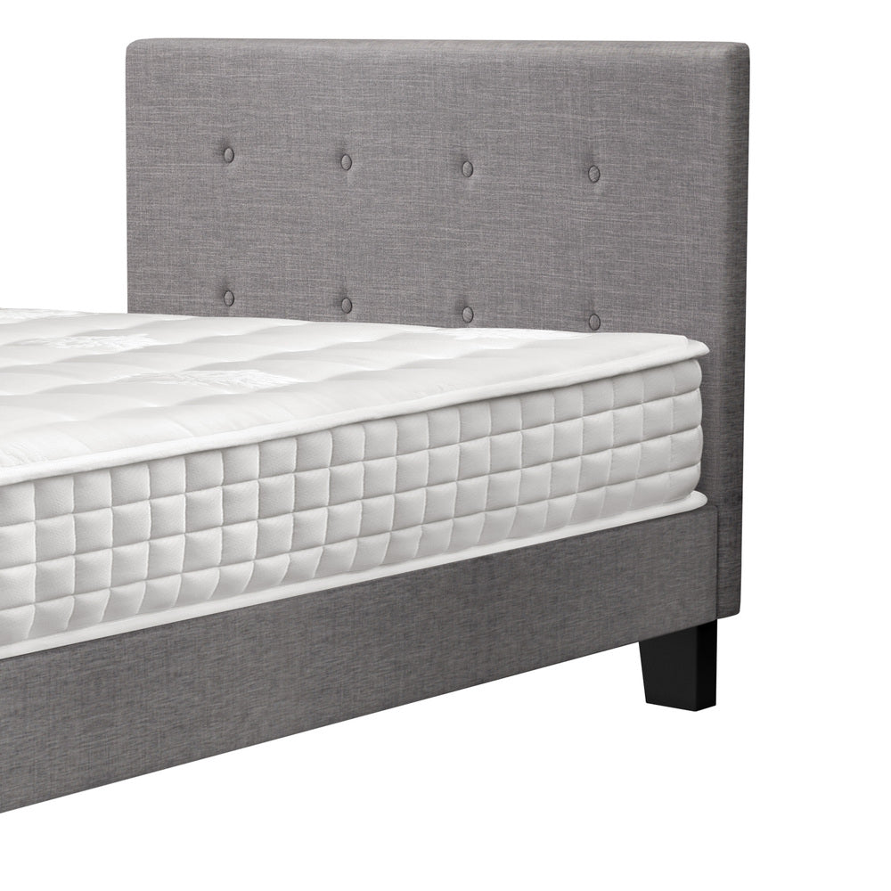 Oikiture Bed Frame King Single Size Wooden Beds with Mattress Grey-Bed Frame-PEROZ Accessories