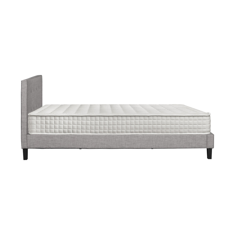Oikiture Bed Frame King Single Size Wooden Beds with Mattress Grey-Bed Frame-PEROZ Accessories