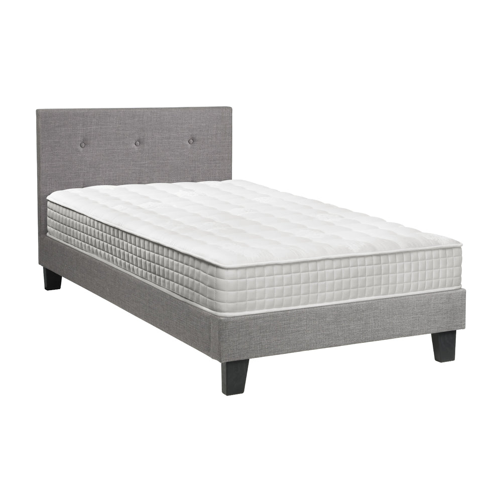 Oikiture Bed Frame Single Size Wooden Platform Beds with Mattress Grey-Bed Frame-PEROZ Accessories