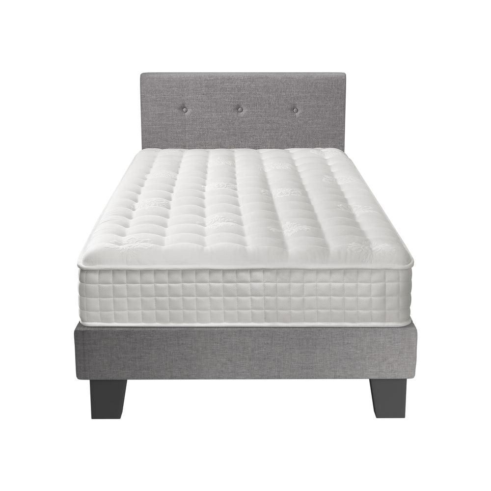 Oikiture Bed Frame Single Size Wooden Platform Beds with Mattress Grey-Bed Frame-PEROZ Accessories