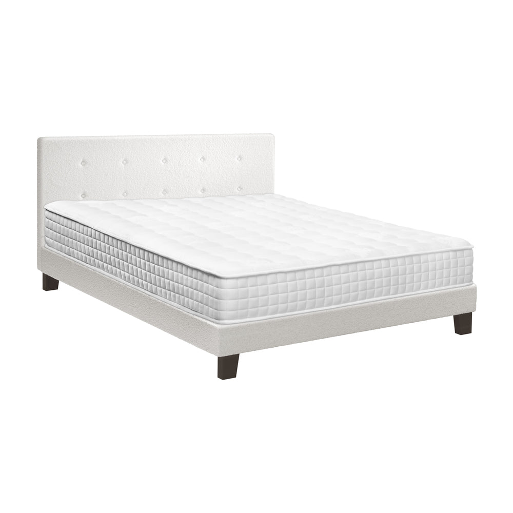 Oikiture Bed Frame Double Size Wooden Beds with Mattress White-Bed Frame-PEROZ Accessories
