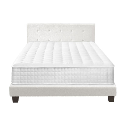 Oikiture Bed Frame Double Size Wooden Beds with Mattress White-Bed Frame-PEROZ Accessories