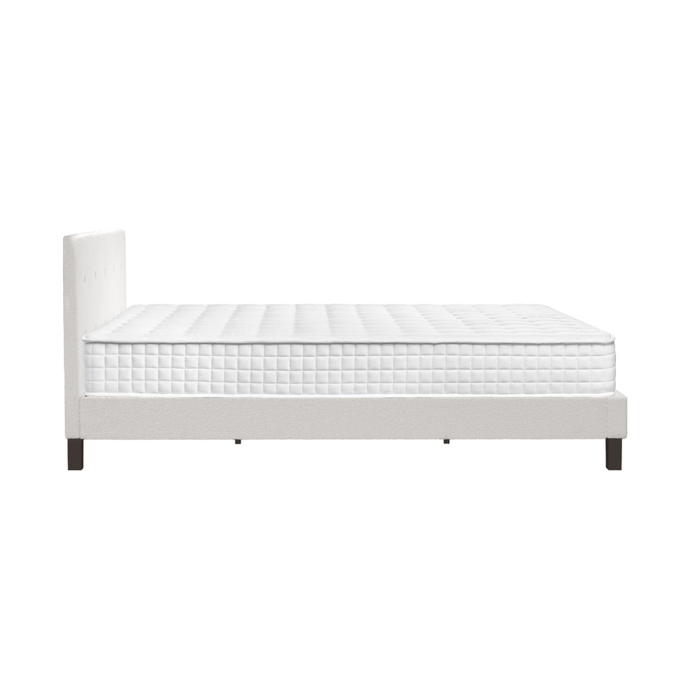 Oikiture Bed Frame Double Size Wooden Beds with Mattress White-Bed Frame-PEROZ Accessories