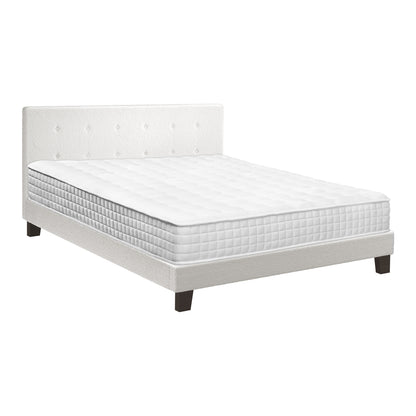 Oikiture Bed Frame King Size Wooden Platform Beds with Mattress White-Bed Frame-PEROZ Accessories