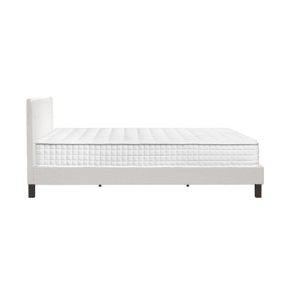 Oikiture Bed Frame King Size Wooden Platform Beds with Mattress White-Bed Frame-PEROZ Accessories