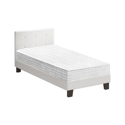 Oikiture Bed Frame Single Size Wooden Beds with Mattress White-Bed Frame-PEROZ Accessories