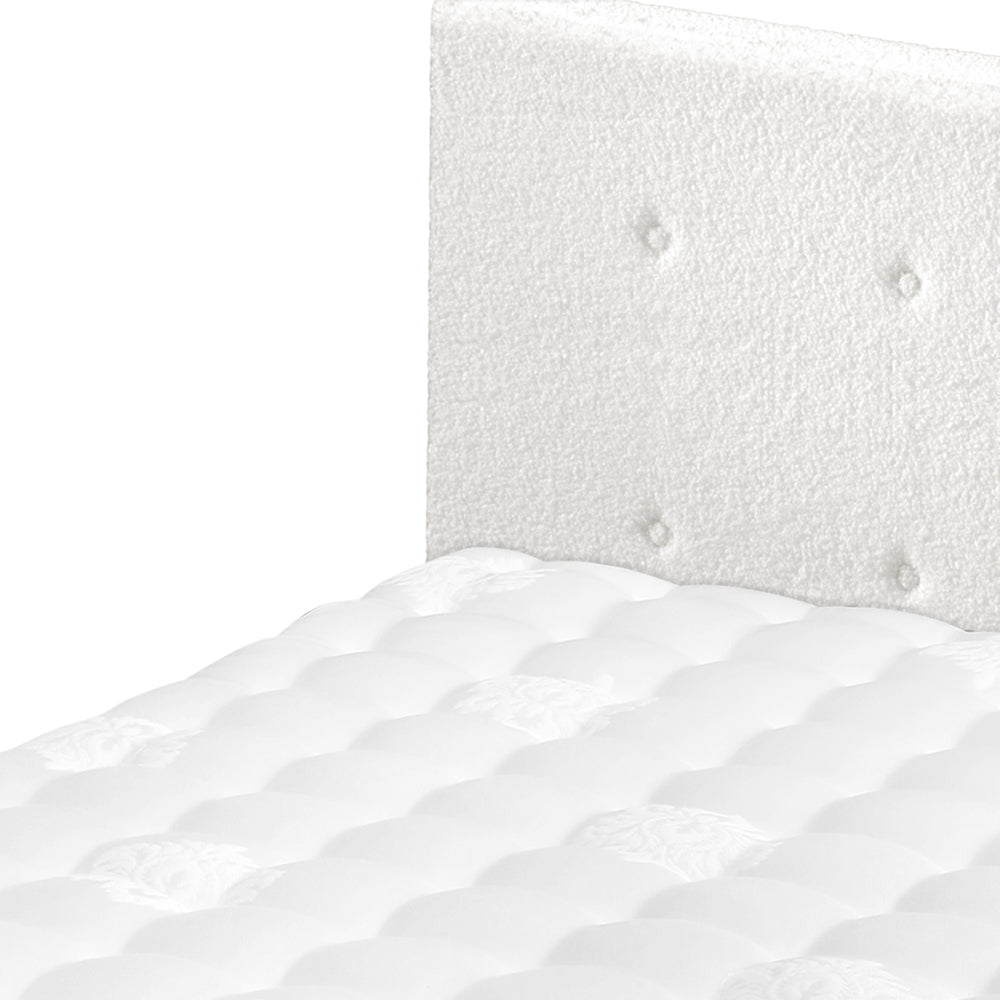 Oikiture Bed Frame Single Size Wooden Beds with Mattress White-Bed Frame-PEROZ Accessories