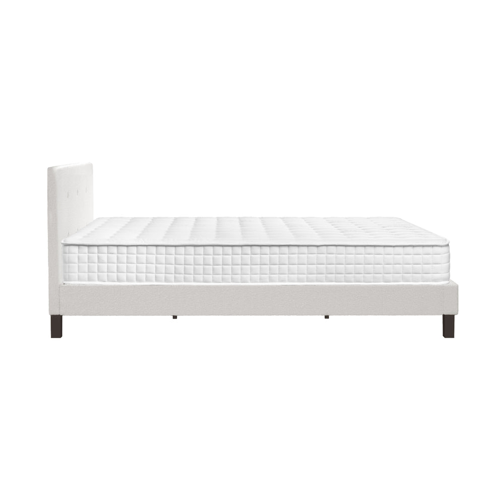 Oikiture Bed Frame Single Size Wooden Beds with Mattress White-Bed Frame-PEROZ Accessories