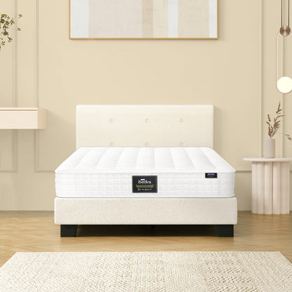 Oikiture Bed Frame Single Size Wooden Beds with Mattress White-Bed Frame-PEROZ Accessories