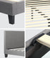 Oikiture Bed Frame with Double Size Mattress Set Grey Fabric-Bed Frame-PEROZ Accessories