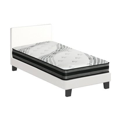 Oikiture Bed Frame with King Single Mattress Set Boucle Fabric White-Bed Frame-PEROZ Accessories
