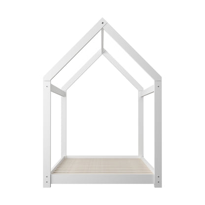 Oikiture Bed Frame Single Wooden Timber House Style Mattress Base Platform White-Bed Frames-PEROZ Accessories