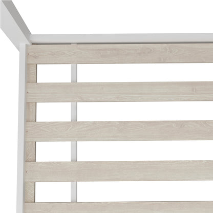 Oikiture Bed Frame Single Wooden Timber House Style Mattress Base Platform White-Bed Frames-PEROZ Accessories