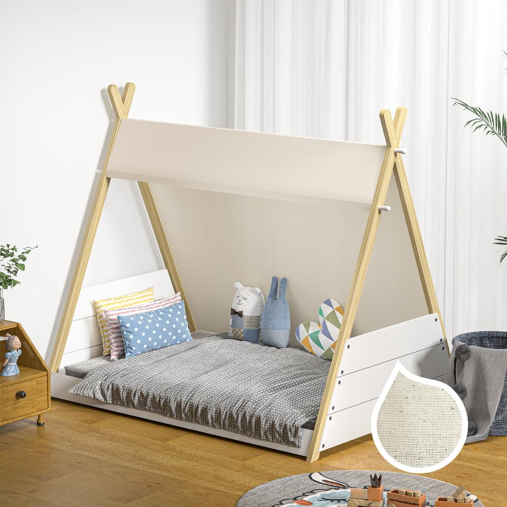 Oikiture Kids Bed Frame Single Size Bed Wooden Timber Mattress Platfrom-Wooden Bed Framess-PEROZ Accessories