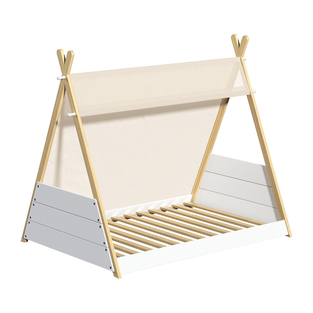 Oikiture Kids Bed Frame Single Size Bed Wooden Timber Mattress Platfrom-Wooden Bed Frames-PEROZ Accessories