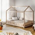 Oikiture Kids Wooden Bed Frame Double Size House Platform Natural-Wooden Bed Frame-PEROZ Accessories