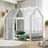 Oikiture Kids Bed Frame With Single Mattress Set House Frame White-Wooden Bed Frames-PEROZ Accessories
