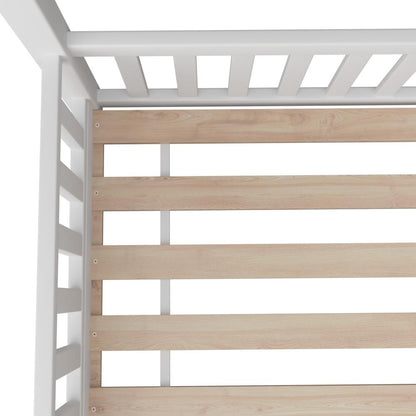 Oikiture Kids Bed Frame With Single Mattress Set House Frame White-Wooden Bed Frames-PEROZ Accessories