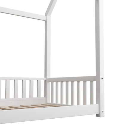 Oikiture Kids Bed Frame With Single Mattress Set House Frame White-Wooden Bed Frames-PEROZ Accessories