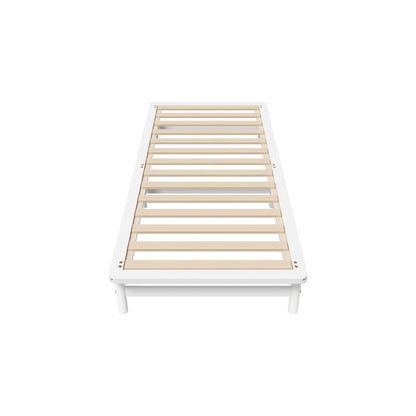 Oikiture Wooden Bed Frame Single Size Solid Pine Timber White-Wooden Bed Frame-PEROZ Accessories
