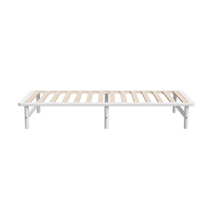Oikiture Wooden Bed Frame Single Size Solid Pine Timber White-Wooden Bed Frame-PEROZ Accessories