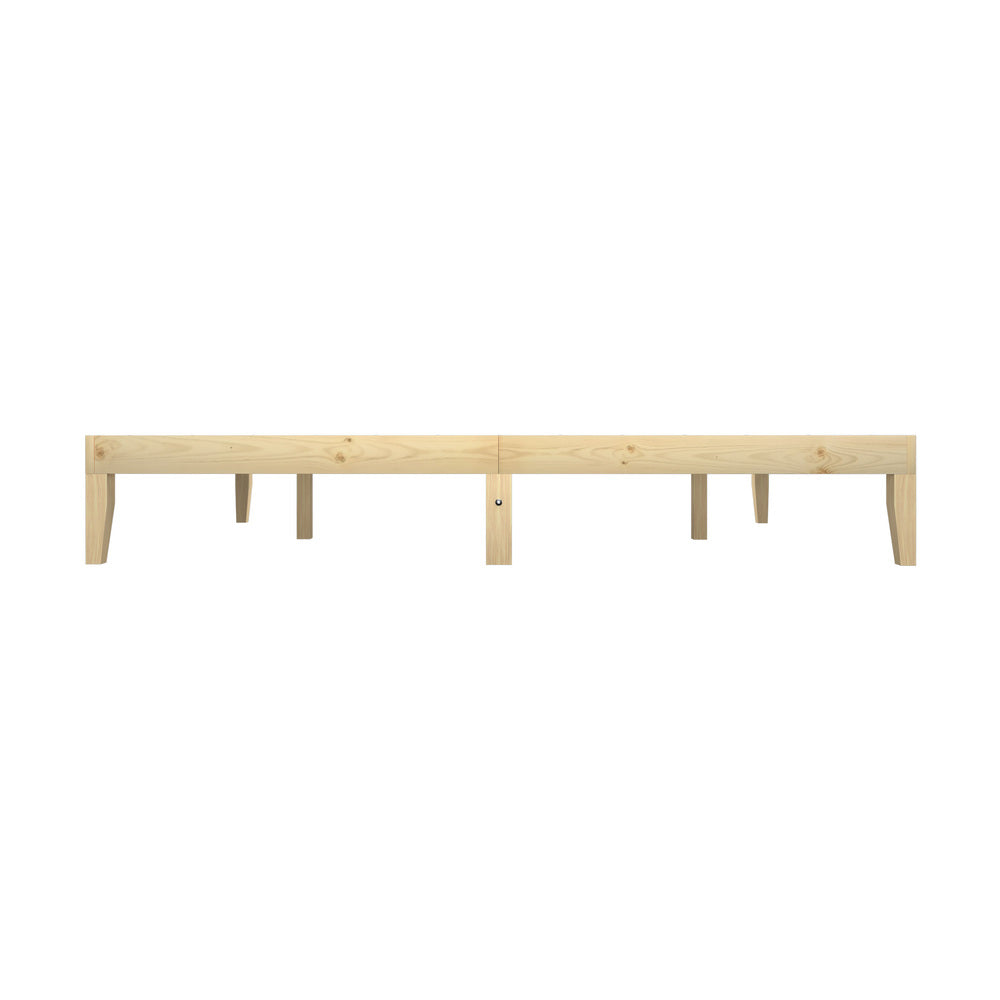 Oikiture Bed Frame Double Size Wooden Pine Timber Bedroom Furniture-Wooden Bed Frames-PEROZ Accessories