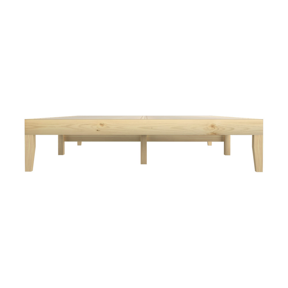 Oikiture Bed Frame King Size Pine Wood Bed Base-Wooden Bed Frames-PEROZ Accessories