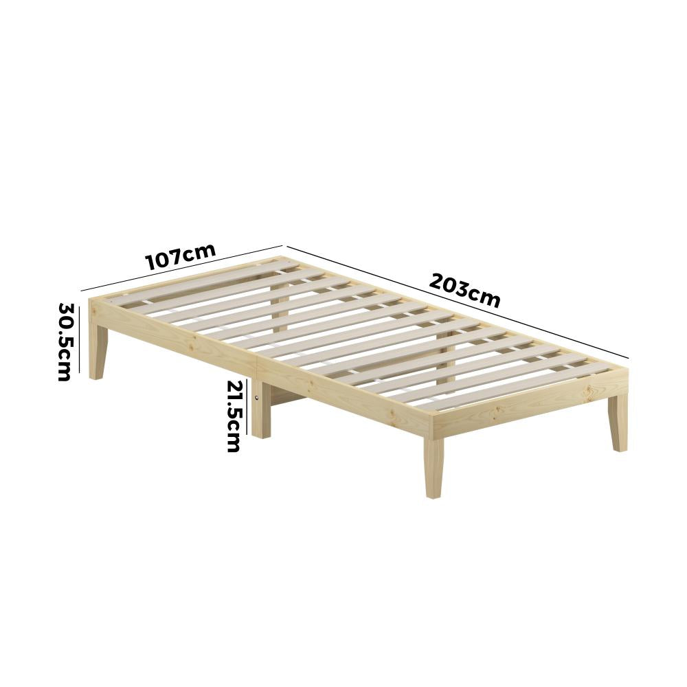 Oikiture Bed Frame King Single Size Wooden Pine Timber Bedroom Furniture-Wooden Bed Framess-PEROZ Accessories