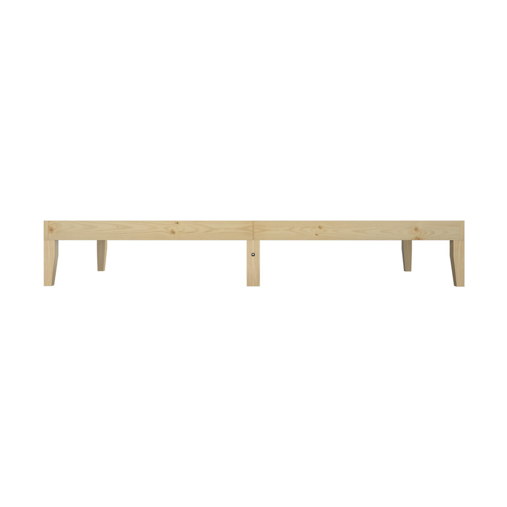 Oikiture Bed Frame Single Size Pine Wood Bed Base-Wooden Bed Frames-PEROZ Accessories