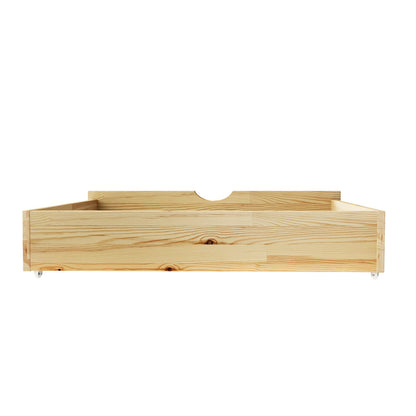 Oikiture 2x Trundle Drawers for Bed Frame with Wheels Wooden-Drawer Set of 2-PEROZ Accessories