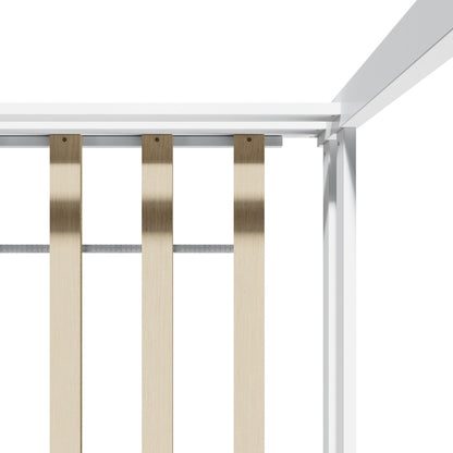 Oikiture Kids Wooden Bed Frame House Base with Fence Double White-Wooden Bed Frames-PEROZ Accessories