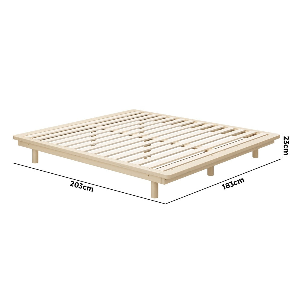 Oikiture Bed Frame King Size Wooden Bed Base Timber Platform-Wooden Bed Frames-PEROZ Accessories