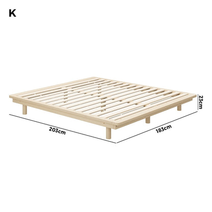 Oikiture Bed Frame King Size Wooden Bed Base Timber Platform-Wooden Bed Frames-PEROZ Accessories