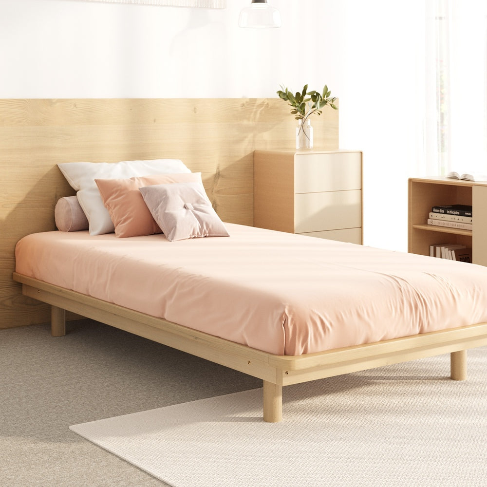 Oikiture Bed Frame King Single Wooden Bed Base Timber Platform-Wooden Bed Frames-PEROZ Accessories