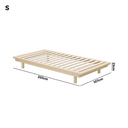 Oikiture Bed Frame King Single Wooden Bed Base Timber Platform-Wooden Bed Frames-PEROZ Accessories