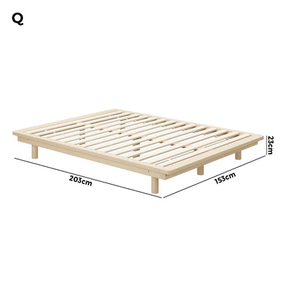 Oikiture Bed Frame Queen Size Wooden Bed Base Timber Platform-Wooden Bed Frames-PEROZ Accessories