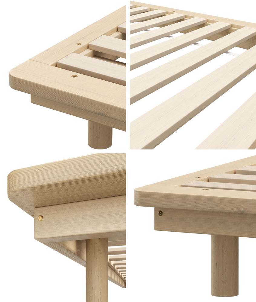Oikiture Bed Frame Single Size Wooden Bed Base Timber Platform-Wooden Bed Frames-PEROZ Accessories