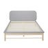 Oikiture Wooden Bed Frame with Padded Fabric Edges Headboard Double Size-Wooden Bed Frames-PEROZ Accessories