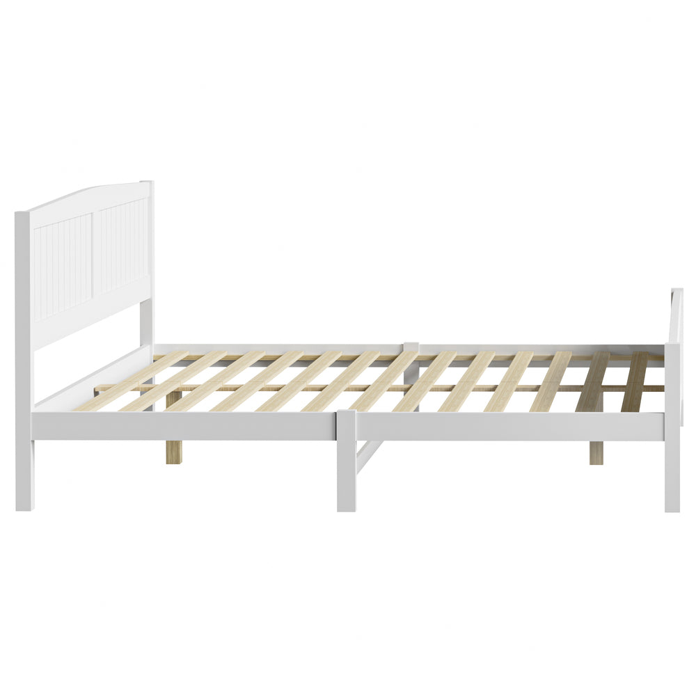 Oikiture Bed Frame King Size Timber Platform White-Wooden Bed Frames-PEROZ Accessories