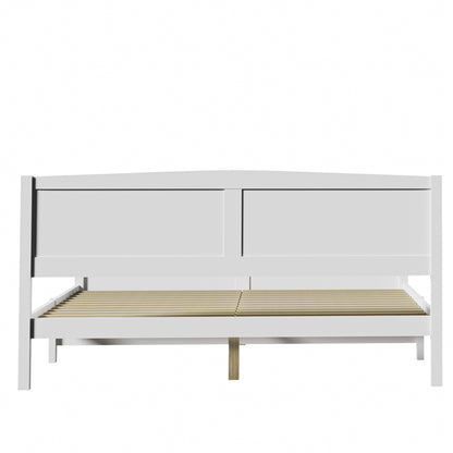 Oikiture Bed Frame King Size Timber Platform White-Wooden Bed Frames-PEROZ Accessories