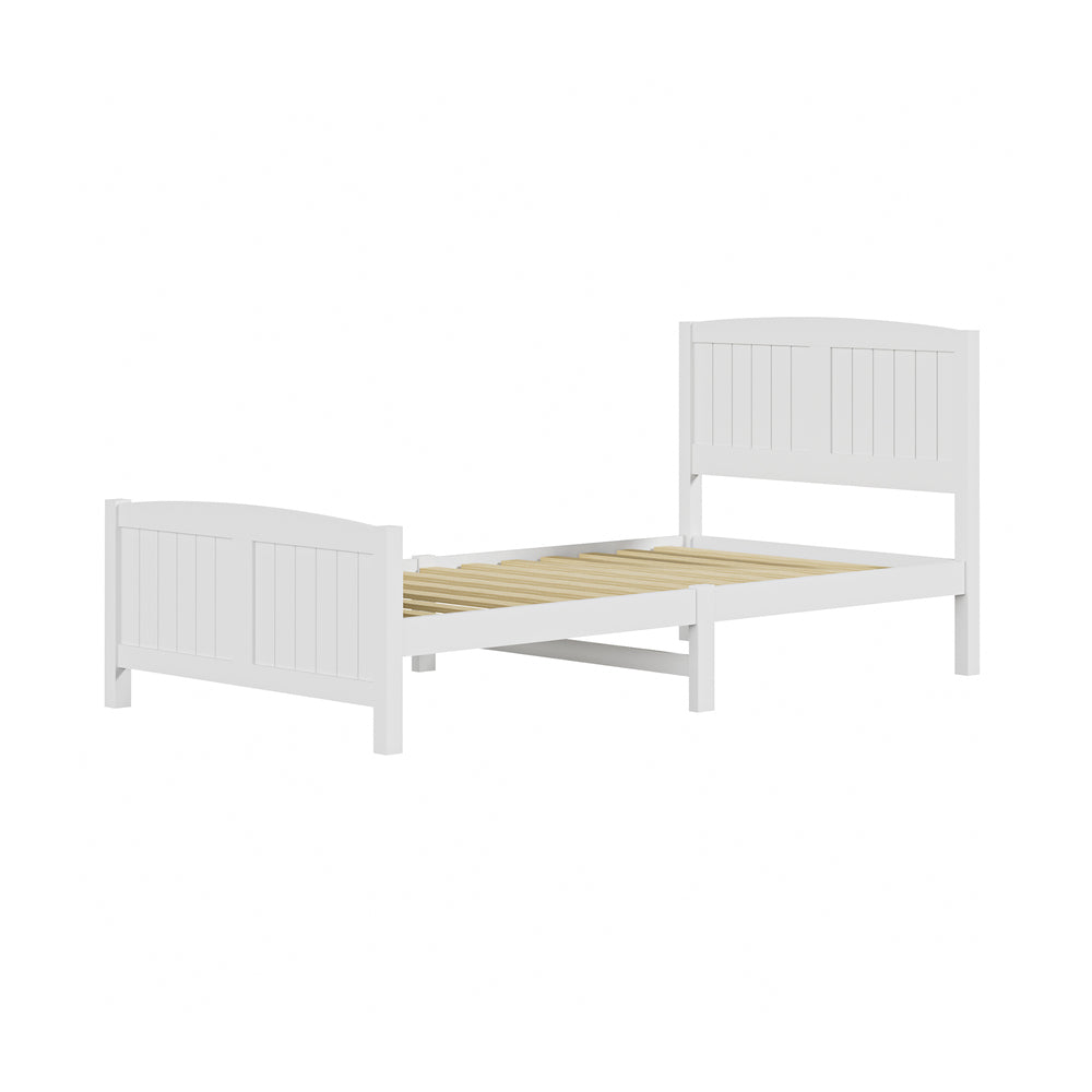 Oikiture Bed Frame King Singe Size Timber Platform White-Wooden Bed Frames-PEROZ Accessories