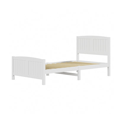 Oikiture Bed Frame King Singe Size Timber Platform White-Wooden Bed Frames-PEROZ Accessories