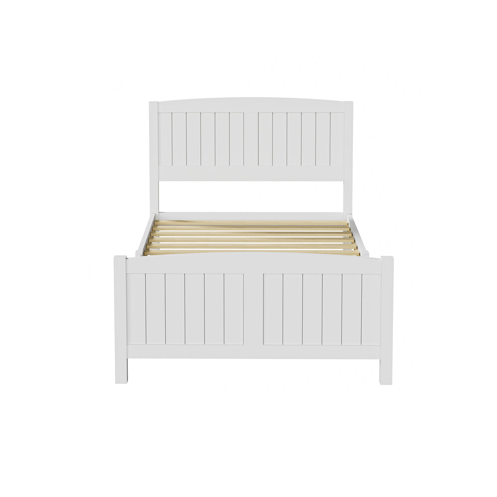 Oikiture Bed Frame King Singe Size Timber Platform White-Wooden Bed Frames-PEROZ Accessories